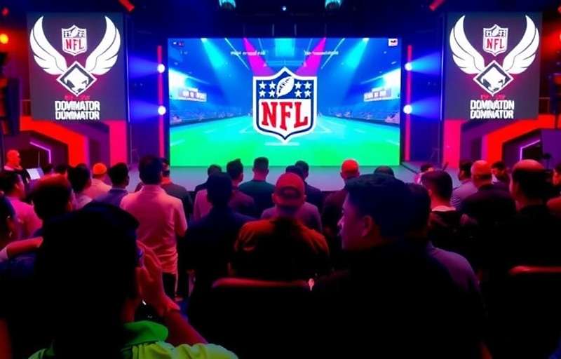 NFL India Dominator esports tournament with Indian players competing on stage in Mumbai